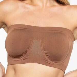 #1233 Rhonda Shear 3 Pack Best of Ahh Bra Seamless Stretch Brallete Set Brown